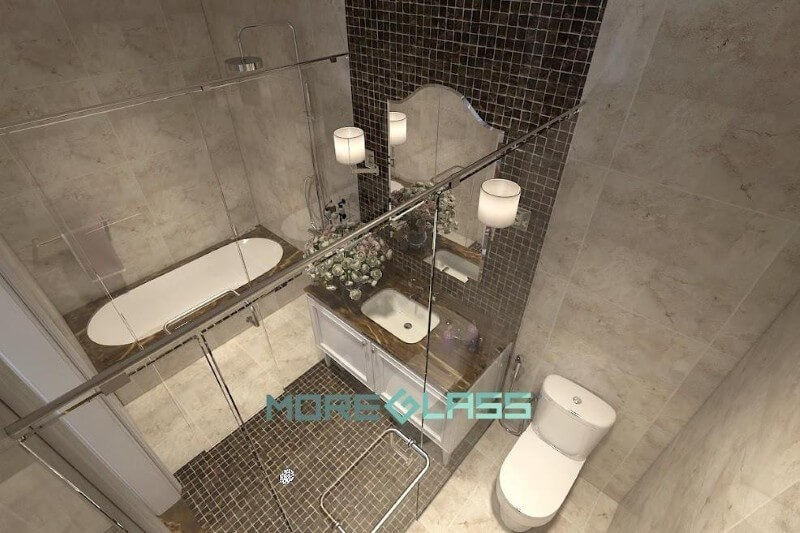 Thiết kế nội thất phòng tắm vách kính mang phong cách tân cổ điển, sáng tạo cho chung cư, biệt thự, nhà phố.